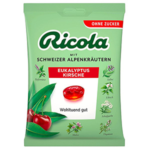 Ricola Eukalyptus Kirsche Kräuter-Bonbons (zuckerfrei, 75g) für 1,27€