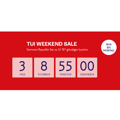 TUI WEEKEND SALE!!!!! Bis zu 52% günstiger buchen