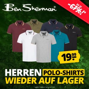 Ben Sherman Herren Polo-Shirts (14 Farben, S-2XL) für nur je 19,99€