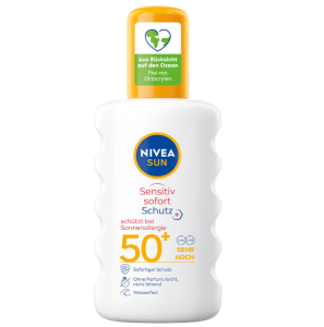 2x NIVEA SUN Sensitiv Sofort Schutz Sonnenspray mit LSF 50+ für 12,60€ (statt 21,90€)