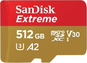 SanDisk Extreme 512 GB microSDXC UHS-I Speicherkarte für 46,99€ (statt 53,10€)