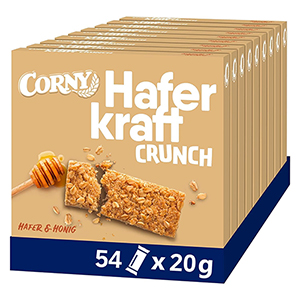 54x 20g Corny Haferkraft Crunch Haferriegel Hafer & Honig für 10,70€ (statt 13,41€)