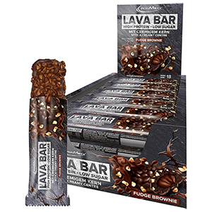 18 x 40g IronMaxx Lava Bar Proteinriegel Fudge Brownie für 16,55€ inkl. Prime-Versand