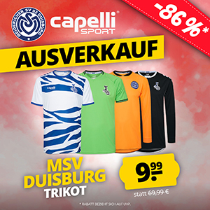 Verschiedene MSV Duisburg Trikots für nur je 9,99€ – Hosen für 3,99€