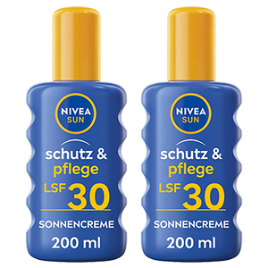 2x 200ml NIVEA SUN Schutz & Pflege Sonnenspray LSF 30 für 10,21€ (statt 17€)