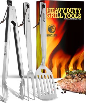 Grill Zubehör Set 3er-Pack Langlebiges Edelstahl Grillbesteck für 22,49€