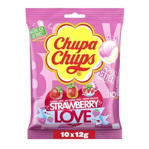 Chupa Chups Strawberry Lover Lutscher-Beutel 10 x 12g für 1,04€ (statt 1,69€) im Spar-Abo