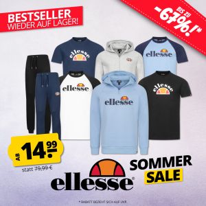 Bis zu 67% Rabatt im Ellesse Sommer Sale – z.B. Hoodies, Jogginghosen, T-Shirts uvm.