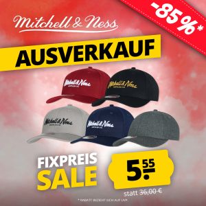 Mitchel & Ness Kappen für 9,50€ (statt 29,90€) im Ausverkauf bei SportSpar