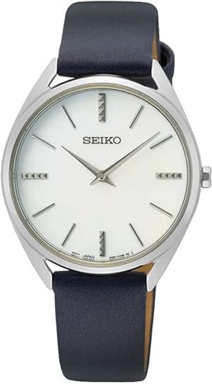 Seiko Damen Analog Quarz Uhr mit Leder Armband SWR079P1 für 130,55€