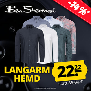 Ben Sherman Herren Hemden (15 Farben, S-2XL) für nur 22,22€ (statt 39€)