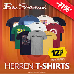 Ben Sherman Herren T-Shirts (25 Designs, S-2XL) für nur je 12,99€