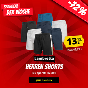 Lambretta Fleece Herren Sweat Shorts (7 Farben, S-4XL) für je 13,99€
