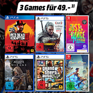 Letzter Tag: 3 Games (PS5, PS4, Switch, Xbox, PC) bei MediaMarktSaturn & Amazon für nur 49€