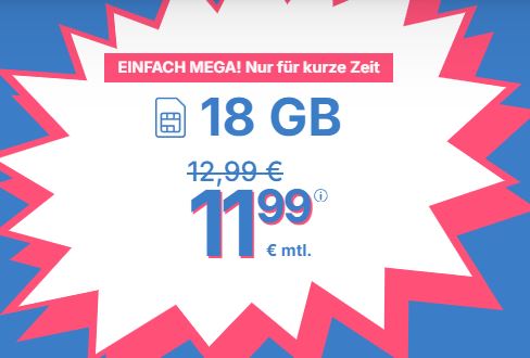 Die simplytel 5G Allnet-Flat – z.B. 18 GB Daten für 11,99€ mtl. oder Unlimited Datenvolumen für nur 29,99€ mtl.