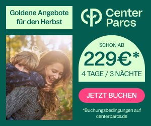 Letzte Chance! Center Parcs – Herbsturlaub schon ab 229€ für 3 Nächte / 4 Personen / Comfort-Ferienhaus