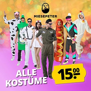 SportSpar: Viele verschiedene MIESEPETER Kostüme für nur je 15€