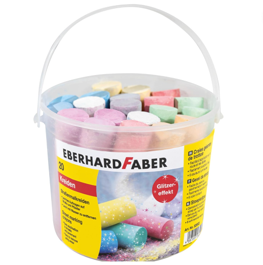 Eberhard Faber 526520 – Straßenkreide Glitzer im 20er Eimer für nur 2,99 bei Prime-Versand