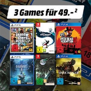 3 Games (PS5, PS4, Switch, Xbox, PC) bei MediaMarktSaturn für nur 49€