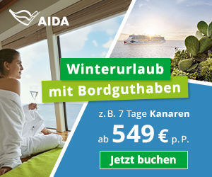 AIDA: Jetzt bis zu 200€ Bordguthaben auf Reisen im Winter erhalten