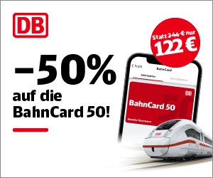 Preisknaller: Die BahnCard 50 jetzt nur für 122€ anstatt 244€