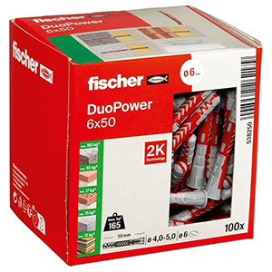 100er-Pack fischer DuoPower 6 x 50 Universaldübel für nur 8,95€ (statt 13,39€) – Prime