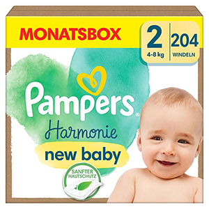 204er-Pack Pampers Baby Windeln Harmonie (Größe 2) für nur 40,42€ (statt 58€)