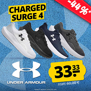 Under Armour Charged Surge 4 Laufschuhe (9 Farben, 36,5-46) für nur 38,28€ (statt 44€)