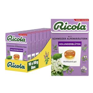 10er-Pack Ricola Holunderblüten (50g Böxli) für 9,16€ (statt 12,90€) im Spar-Abo