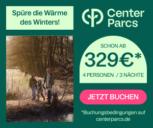 Verlängert: Center Parcs Winterurlaub – z.B. 4 Personen / 3 Nächte schon ab 329€