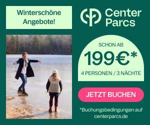 Center Parcs Aktion Winterschön z.B. 4 Personen / 3 Nächte schon ab 199€ und „Kids eat for free”