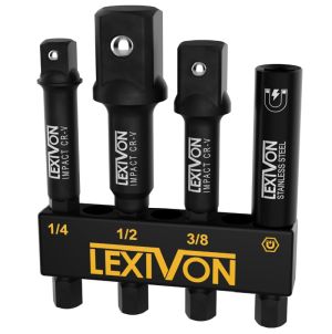 LEXIVON Impact Stecknuss Adapter-Set mit Bithalter, 1/4″, 3/8″ und 1/2″ Adapter für 6,99€