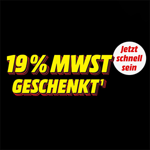 MediaMarkt: Mehrwertsteuer-Aktion mit effektiv 15,966% Rabatt + 3fach-Punkte für myMediaMarkt-Kunden