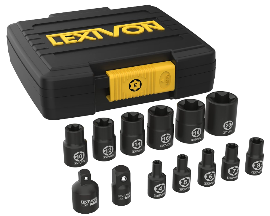 LEXIVON E-TORX Steckschlüssel 13-teilige, 1/4 Zoll und 3/8 Zoll für nur 13,41€ bei Prime inkl. Versand