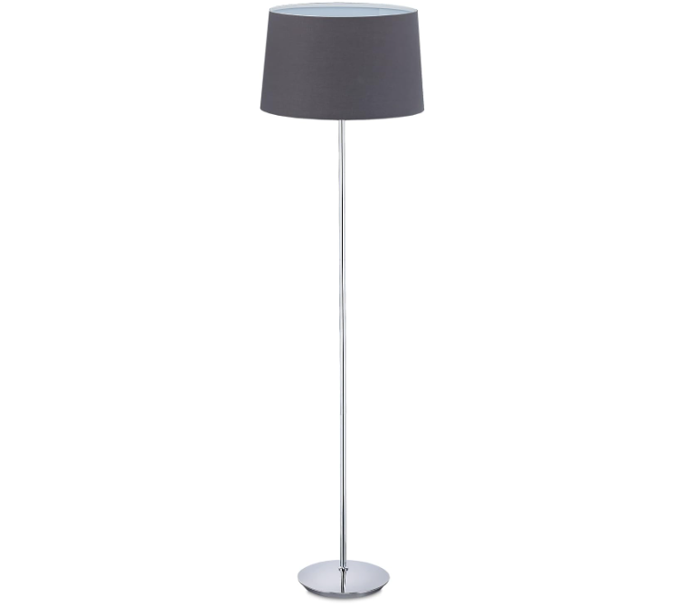 Relaxdays Stehlampe mit Stoffschirm, verchromter Fuß, E27 Fassung, Ø 40 cm für nur 39,99€ bei Prime inkl. Versand