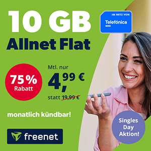 Letzte Chance: freenet Telefonica 5G Allnet Flat mit 10 GB Daten für nur mtl. 4,99€ – monatlich kündbar!