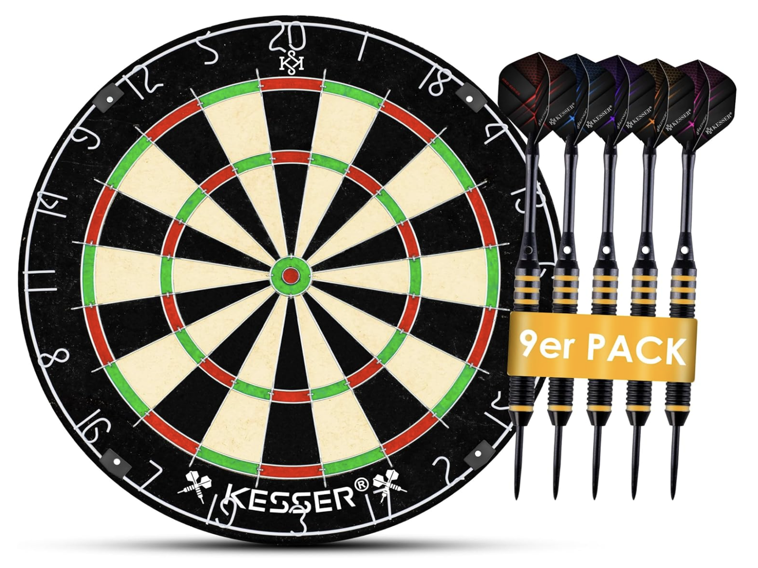 KESSER Dartscheibe mit 9 Dartpfeilen für nur 34,80€ inkl. Versand