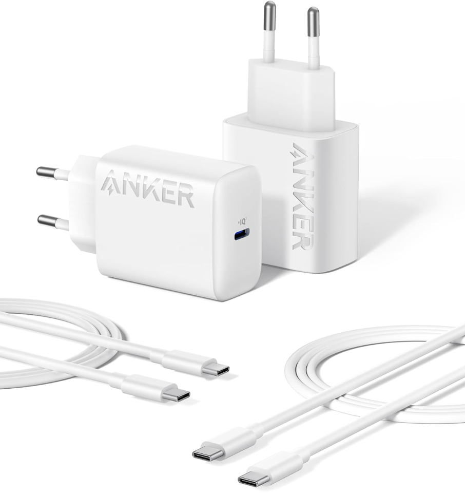 2er-Pack Anker 25 W USB-C-Ladegeräte inkl. USB-C-Kabel für nur 12,99€ bei Prime-Versand