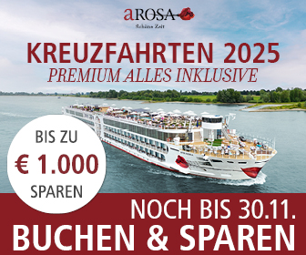 A-ROSA Flusskreuzfahrten – Bis zu 1.000€ Rabatt p.P.