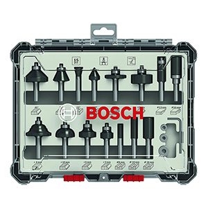 15-teiliges Bosch Fräser Set für Holz (8 mm Oberfräsen Schaft) für nur 38,99€ (statt 53€)