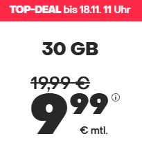 Handyvertrag.de LTE Allnet-Flat mit 30 GB für nur 9,99€ mtl. oder 60 GB für nur 16,99€ im Monat