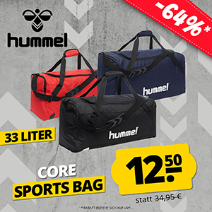 hummel Core Sporttasche (33 L, 3 Farben) für nur 17,45€ (statt 23€)