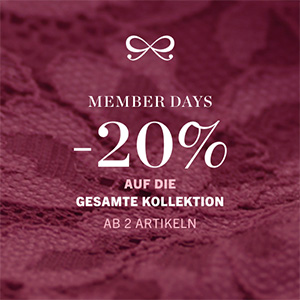 Hunkemöller Member Days: 20% Rabatt auf die gesamte Kollektion ab 2 Artikeln