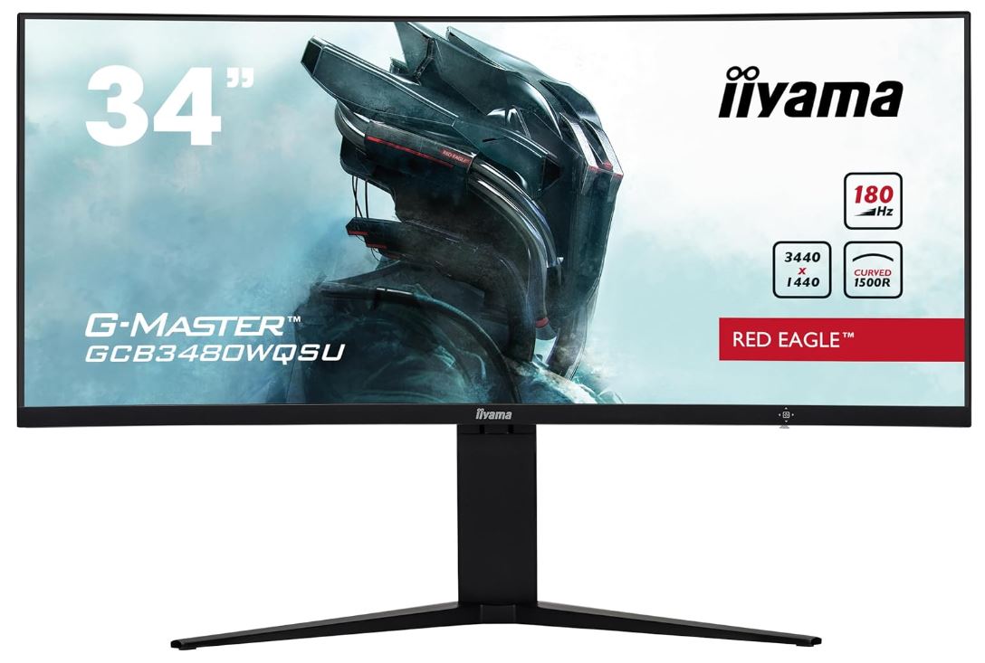 iiyama G-Master Red Eagle GCB3480WQSU-B1 Curved Gaming Monitor (34 Zoll, VA-Panel, UWQHD, 0.4ms 180Hz, HDR400 FreeSync-Premium-Pro) für nur 279€