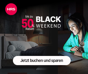 HRS Deals Black Week 2024: Bis zu 50% Rabatt auf Hotels