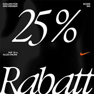 Nike Onlineshop: 25% Extra-Rabatt auf alles für Nike Member (MBW: 50€)