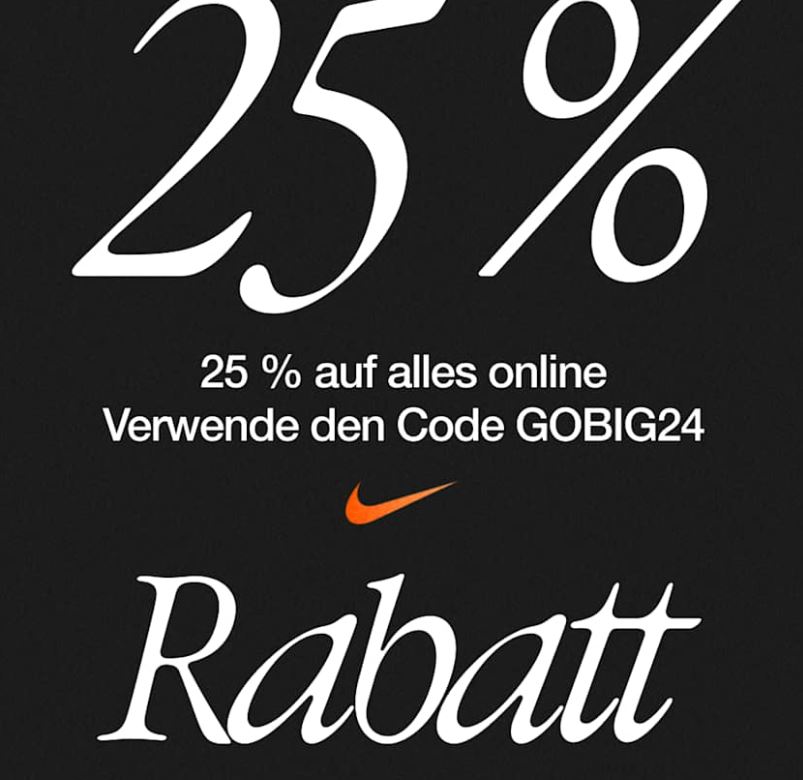 Nike Onlineshop: 25% Extra-Rabatt auf alles für Nike Member (MBW 50€)