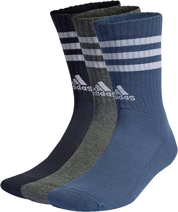 3 Paar adidas Unisex 3-stripes Cushioned Crew Socks für nur 8,25€ bei Prime inkl. Versand