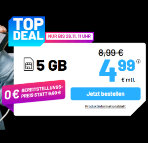 Die Sim.de Allnet Flat – z.B. 40 GB Allnet Tarif für 10,99€ mtl. oder Unlimited für 19,99€ mtl.