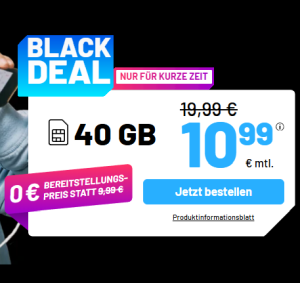 Die Sim.de Allnet Flat – z.B. 40 GB Allnet Tarif für 10,99€ mtl. oder Unlimeted für 19,99€ mtl.